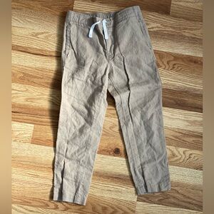 Janie and Jack Tan Joggers with White Drawstring